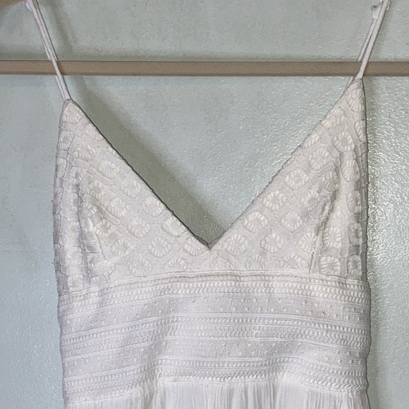Garage White Embroidered Open Back Tie Romper-Women’s Size Small - Picture 5 of 12